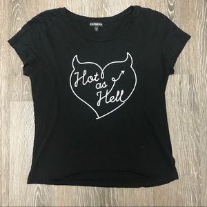 Express hot as hell graphic top